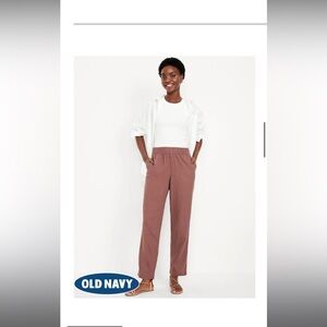 Old Navy 
Warm taupe mauve High-Waisted Linen-Blend Straight
Ankle Pants